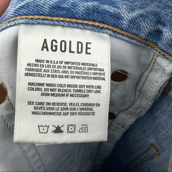 AGOLDE Jamie High Rise Classic Jeans in Shakedown Light Wash, Size 25 - Picture 8 of 9